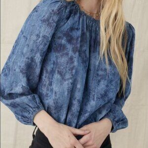 Cloth & Stone Long Sleeve Soft Blouse Medium Blue 100% Tencel/lyocell Casual